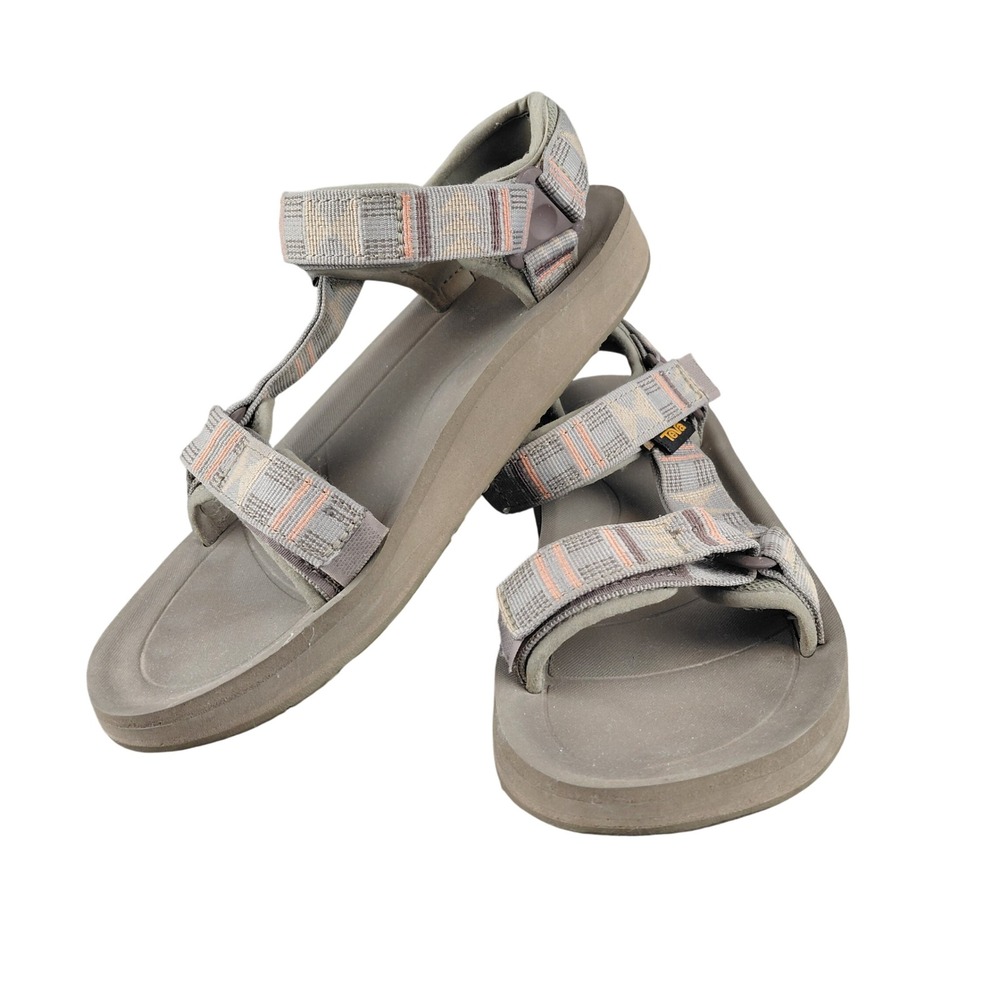 Teva Hurricane XLT2 Women 9 Grey Peach Geometric Sport Hiking Sandals 1019235